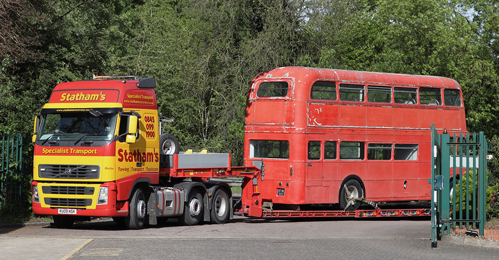 Routemaster arrival at Mullanys Coaches in Watford